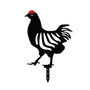 Aberto Design Chicken Family 6 - Juego de 6 Esculturas de Metal para Jardín Negro